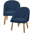 Kit 2 Banqueta Poltrona Lua Bouclê Sala Penteadeira Ou Salão