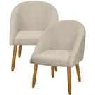 Kit 2 Banqueta Poltrona Lua Bouclê Sala Penteadeira Ou Salão