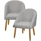 Kit 2 Banqueta Poltrona Lua Bouclê Sala Penteadeira Ou Salão