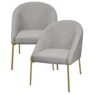 Kit 2 Banqueta Poltrona Lua Pé Metal Bouclê Ideal Para Sala Penteadeira Ou Salão