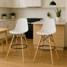 Kit 2 Banquetas Alta Charles Eames Eiffel Branca Kit 2 Banquetas Alta Charles Eames Eiffel Branca