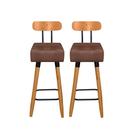 Kit 2 Banquetas Alta Com Encosto Ergonômica Para Cozinha Pés Madeira