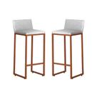 Kit 2 Banquetas Alta Dani Reforçada Decorativa Balcão Bancada Cozinha Bar Área Gourmet Base Bronze material sintético