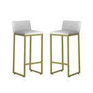 Kit 2 Banquetas Alta Dani Reforçada Decorativa Balcão Bancada Cozinha Bar Área Gourmet Base Dourada material sintético