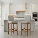 Kit 2 Banquetas Alta Estofadas Tecido Linho Madeira Maciça Montável Sapatas Antirisco Cozinha Americana Bancada Gourmet Bistrô Jade Kit 2 Banquetas Alta Estofadas Tecido Linho Madeira Maciça Montável Sapatas Antirisco Cozinha Americana Bancada Gourmet Bistrô Jade