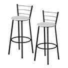 Kit 2 Banquetas Alta Para Cozinha Balcão Epoxi Preta Cristal