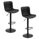 Kit 2 Banquetas Alta para Cozinha Base Preta Giratória Luxo Estofada Pu Bs80 Preta Best