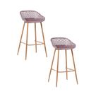 Kit 2 Banquetas Alta Polipropileno e Aço Mônaco Espresso Móveis Kit 2 Banquetas Alta Polipropileno e Aço Mônaco Espresso Móveis