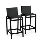 Kit 2 Banquetas Altas bancada Alumínio Preto Tela Preto Kit 2 Banquetas Altas bancada Alumínio Preto Tela Preto