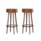 Kit 2 Banquetas Altas Berlim material sintético Amarula - Loja Sheep