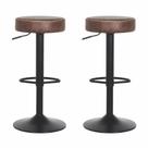 Kit 2 Banquetas Altas Com Encosto Baixo Estofado Para Cozinha Balcão Bancada Ilha Luxo Viena Marrom Kit 2 Banquetas Altas Com Encosto Baixo Estofado Para Cozinha Balcão Bancada Ilha Luxo Viena Marrom