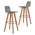 Kit 2 Banquetas Altas Modernas Línea UniDecor Cobre Cinza