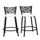 Kit 2 Banquetas Baixas Eclipse Preta Para Mesa Bistrô Bar Cozinha Bancada Área Gourmet Sorveteria Edicula Lanchonete