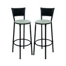 Kit 2 Banquetas Banco Alto Bancada Cozinha Americana Junco Preto