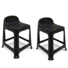 Kit 2 Banquetas Banquinho Plástico 59x44x40CM Com Encosto 25638PM Arqplast