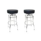 Kit 2 Banquetas Bar Altura 74cm Giratória Cromada Assento Preto Kit 2 Banquetas Bar Altura 74cm Giratória Cromada Assento Preto