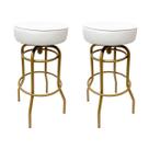 Kit 2 Banquetas Bar Giratória cor Dourado fosco assento branco Altura 74cm Kit 2 Banquetas Bar Giratória cor Dourado fosco assento branco Altura 74cm