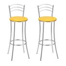 Kit 2 Banquetas BC26-a A105 Cromada/Amarela Kit 2 Banquetas BC26-a A105 Cromada/Amarela