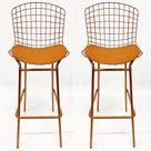 Kit 2 Banquetas BERTÓIA cobre tubular altura 70cm - Poltronas do Sul