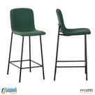 Kit 2 Banquetas Celeste em PU Marrom e Tecido Off White ou Verde Oliva - Rivatti