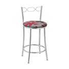 Kit 2 Banquetas Cromadas Assento Espuma D15 na tonalidade Vermelho