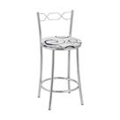 Kit 2 Banquetas Cromadas Assento Espuma D15 Preto Com Cinza