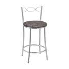 Kit 2 Banquetas Cromadas Assento Espuma D15 Treparoni Marrom