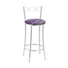 Kit 2 Banquetas Cromadas Assento Espuma D15 Treparoni Roxo