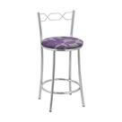 Kit 2 Banquetas Cromadas Assento Espuma D15 Treparoni Roxo