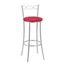 Kit 2 Banquetas Cromadas Assento Espuma D15 Vermelho