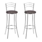 Kit 2 Banquetas Cromadas BC26-a B206 Cromado/Marrom