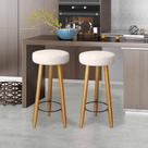 Kit 2 Banquetas Decorativas 78cm com Pés Pálito Italian Bege - Mafer