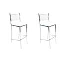 Kit 2 Banquetas Empilhável Cozinha Cromada Alta Assento Branco - Cromada - Branco Kit 2 Banquetas Empilhável Cozinha Cromada Alta Assento Branco - Cromada - Branco