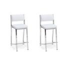 Kit 2 Banquetas EMPILHÁVEL cromada Altura 65cm assento e encosto branco