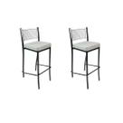 Kit 2 Banquetas EMPILHÁVEL Preta Altura 65cm assento Linho - Poltronas do Sul