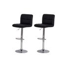 Kit 2 Banquetas Estofada Gomos Preta Base Giratória Cromada Altura Regulável Cozinha Bar Bancada Kit 2 Banquetas Estofada Gomos Preta Base Giratória Cromada Altura Regulável Cozinha Bar Bancada