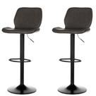 Kit 2 Banquetas Giratória ANM6315B Bristol Itajaí Anima Office em PU Grafite Base Disco Preto