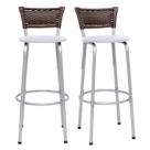 Kit 2 Banquetas Industrial Estrutura Prata Bancada Balcão Ilha Cozinha Americana Encosto Junco Argila 70cm Itagold Kit 2 Banquetas Industrial Estrutura Prata Bancada Balcão Ilha Cozinha Americana Encosto Junco Argila 70cm Itagold