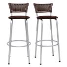 Kit 2 Banquetas Industrial Estrutura Prata Bancada Balcão Ilha Cozinha Americana Encosto Junco Argila 70cm Itagold Kit 2 Banquetas Industrial Estrutura Prata Bancada Balcão Ilha Cozinha Americana Encosto Junco Argila 70cm Itagold