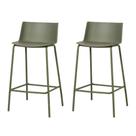 Kit 2 Banquetas Ipanema Alta Fratini 96 cm (altura) em Polipropileno Base em Aço Verde Aloe