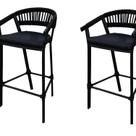Kit 2 Banquetas Itália 50cm x101cm x45cm Preto Kit 2 Banquetas Itália 50cm x101cm x45cm Preto