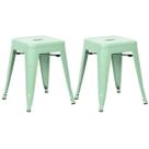 Kit 2 Banquetas Laráz Iron Tolix baixa 45 cm - Verde Claro