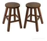 Kit 2 Banquetas Média Hardman Padrão Nogueira Assento Redondo Kit 2 Banquetas Média Hardman Padrão Nogueira Assento Redondo