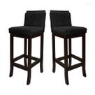 Kit 2 Banquetas Média para Ilha de Cozinha Nice Madeira Maciça Matelassê Suede Preto CCS Kit 2 Banquetas Média para Ilha de Cozinha Nice Madeira Maciça Matelassê Suede Preto CCS