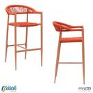Kit 2 Banquetas Outdoor Trancoso em Alumínio com Corda Náutica em Várias Cores - Rivatti Kit 2 Banquetas Outdoor Trancoso em Alumínio com Corda Náutica em Várias Cores - Rivatti