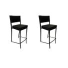 Kit 2 Banquetas para cozinha Empilhável preta assento e encosto estofados em linho cor preto Altura 65cm - Poltronas do Sul Kit 2 Banquetas para cozinha Empilhável preta assento e encosto estofados em linho cor preto Altura 65cm - Poltronas do Sul