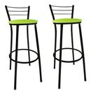 Kit 2 Banquetas Preta Alta Para Balcão Gourmet Bar