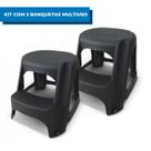 Kit 2 Banquetas Step Multiuso 2 Degraus Arqplast