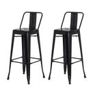 Kit 2 Banquetas Tolix Iron com Encosto Preto Brilhante Industrial Aço Cozinha Bar Bistrô Bancada Kit 2 Banquetas Tolix Iron com Encosto Preto Brilhante Industrial Aço Cozinha Bar Bistrô Bancada