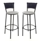KIT 2 Banquetas Tricô Náutico AZUL ESCURO Alta Bancada Balcão Cozinha Area de Lazer